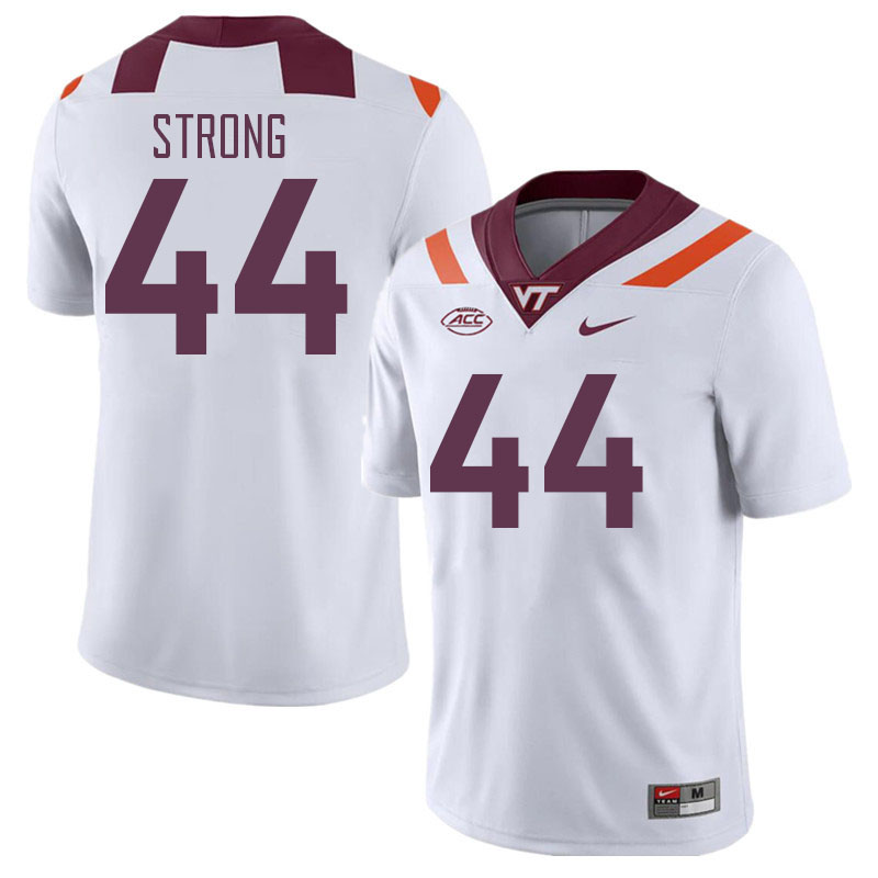 Men #44 Dorian Strong Virginia Tech Hokies College Football Jerseys Stitched Sale-White